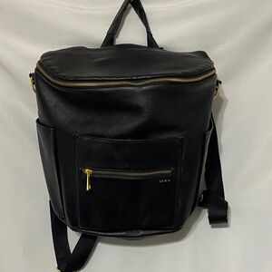 FAWN SOFT LEATHER DIAPER BAG BACKPACK GOOD CLEAN CONDITION INTERCHANGE STRAPS